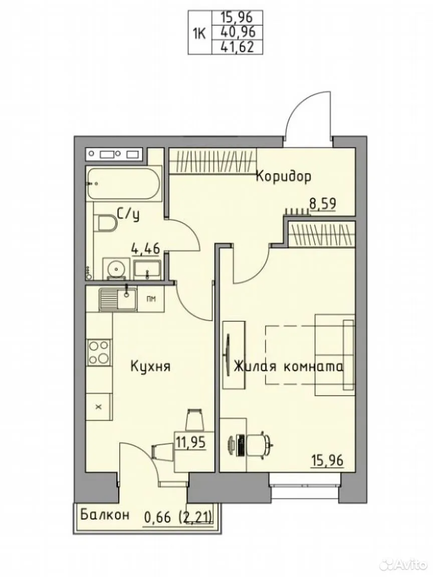планировка квартиры 41 м2